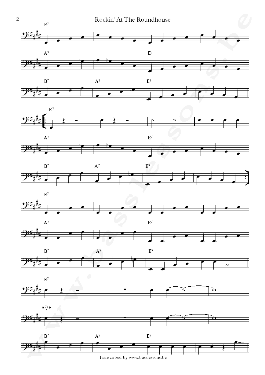 Rockin At The Roundhouse bass transcription part 2