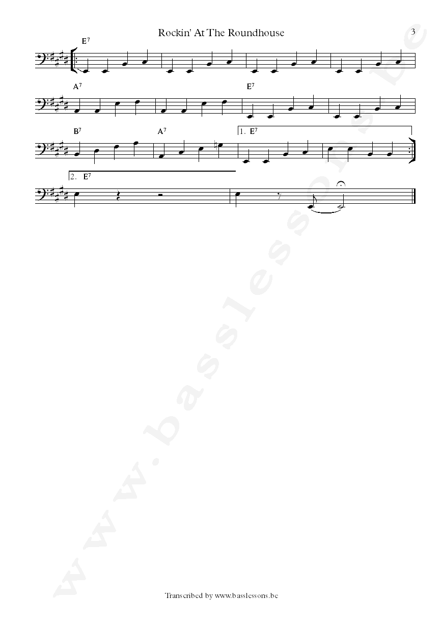 Rockin At The Roundhouse bass transcription part 3