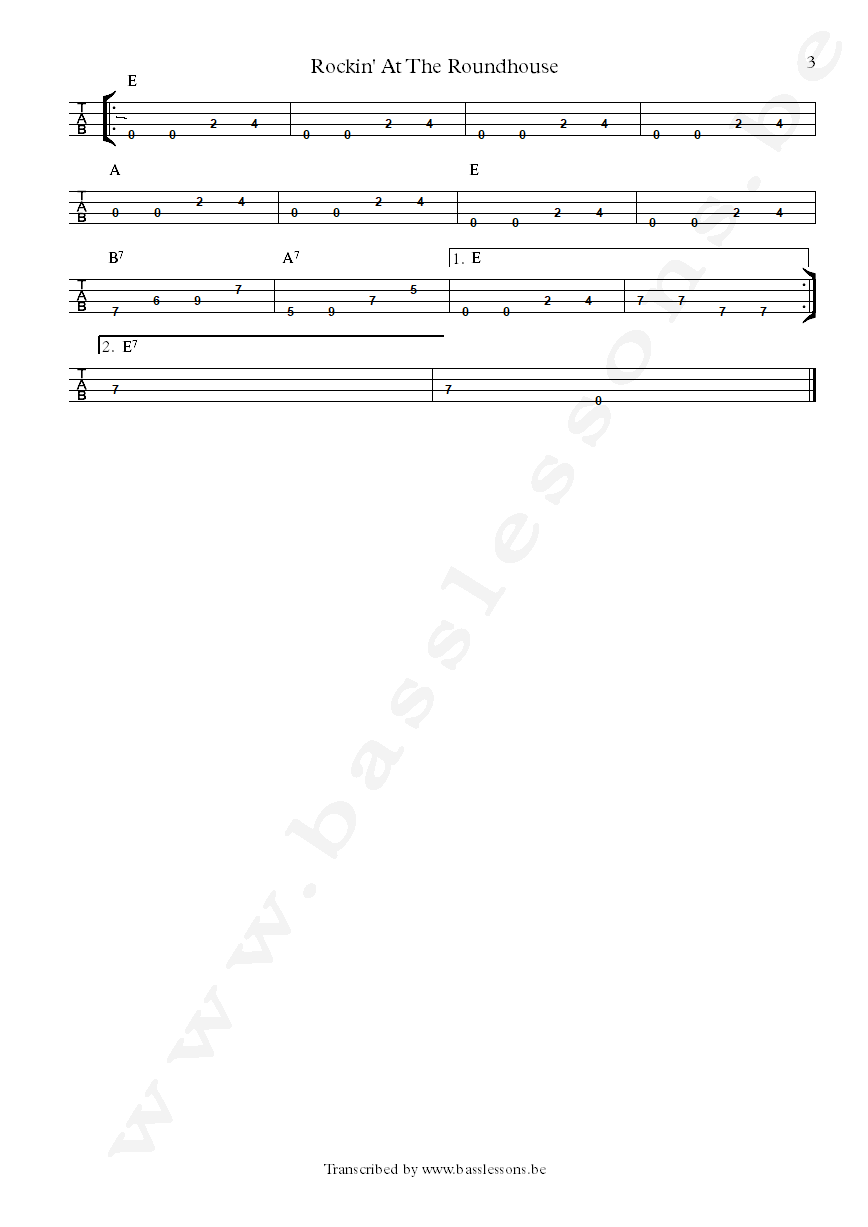 Rockin At The Roundhouse bass tab part 3