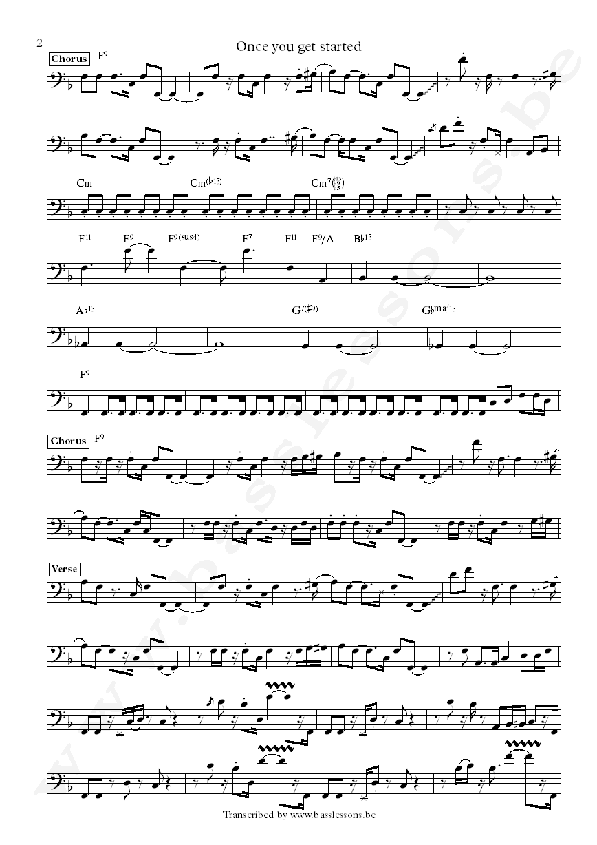 Rufus and Chaka Khan Rufus and Chaka Khan Bobby Watson bass transcription part 2