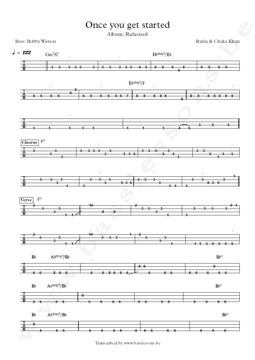 Rufus and Chaka Khan Rufus and Chaka Khan Bobby Watson bass tab
