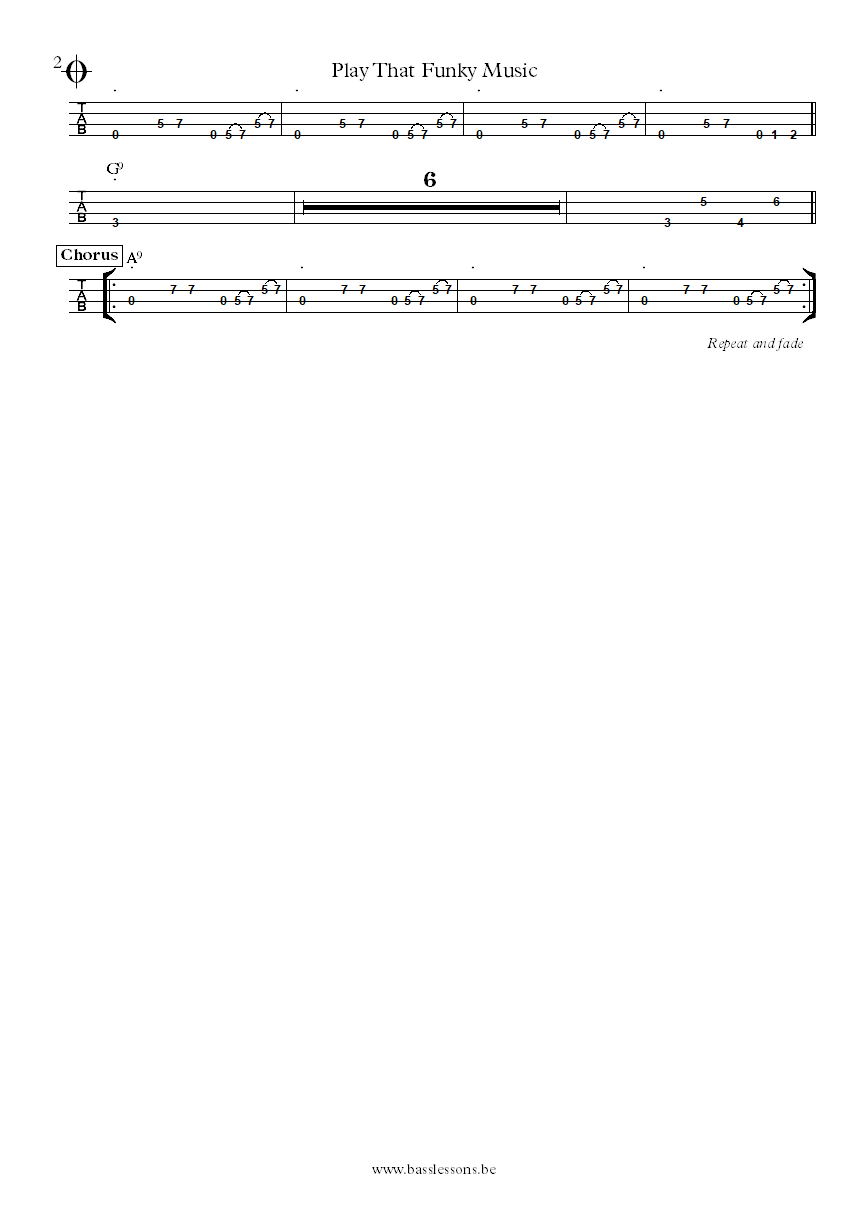 Wild Cherry Play That Funky Music Allen Wentz Bass tab part 2