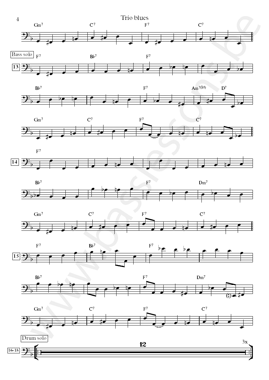 John Scofield Trio blues Steve Swallow bass transcription part 4