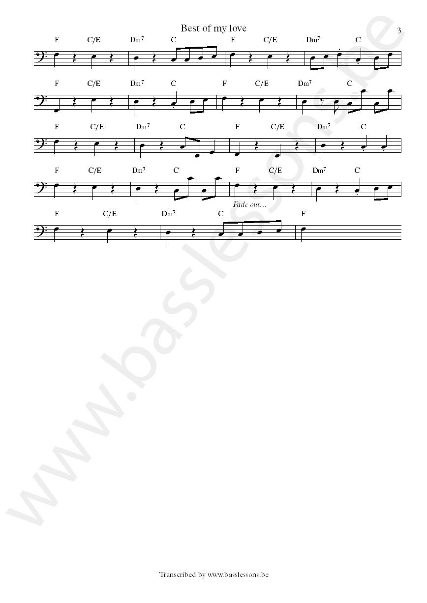 The emotions best of my love Verdine White bass transcription Part 3