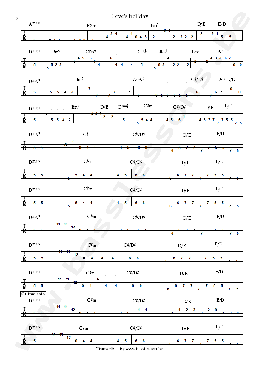 Earth, wind and Fire loves holiday verdine white bass tab part 2