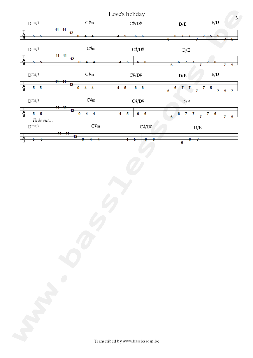 Earth, wind and Fire loves holiday verdine white bass tab part 3