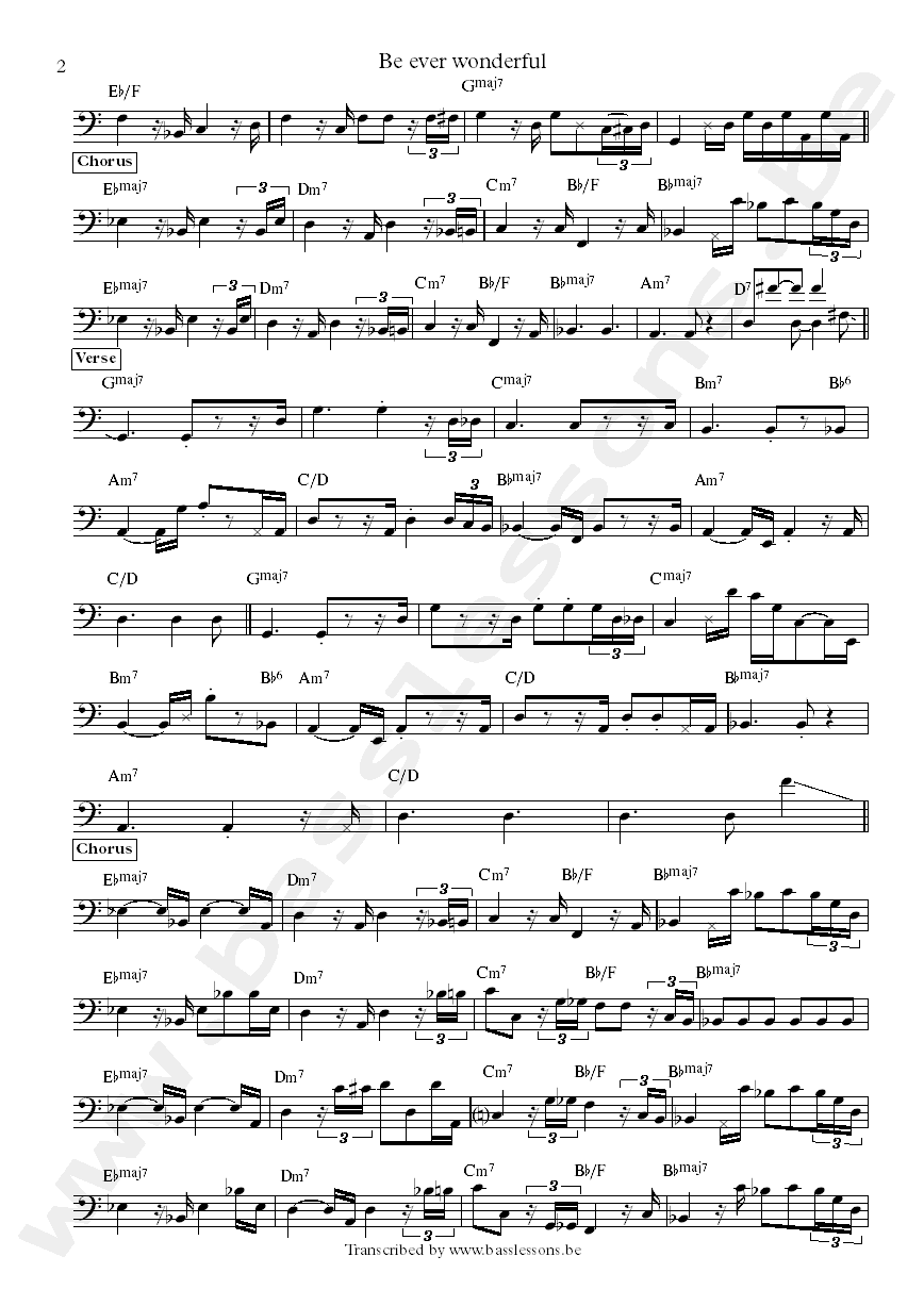 Earth, wind & fire Be ever wonderful Verdine White bass transcription part 2