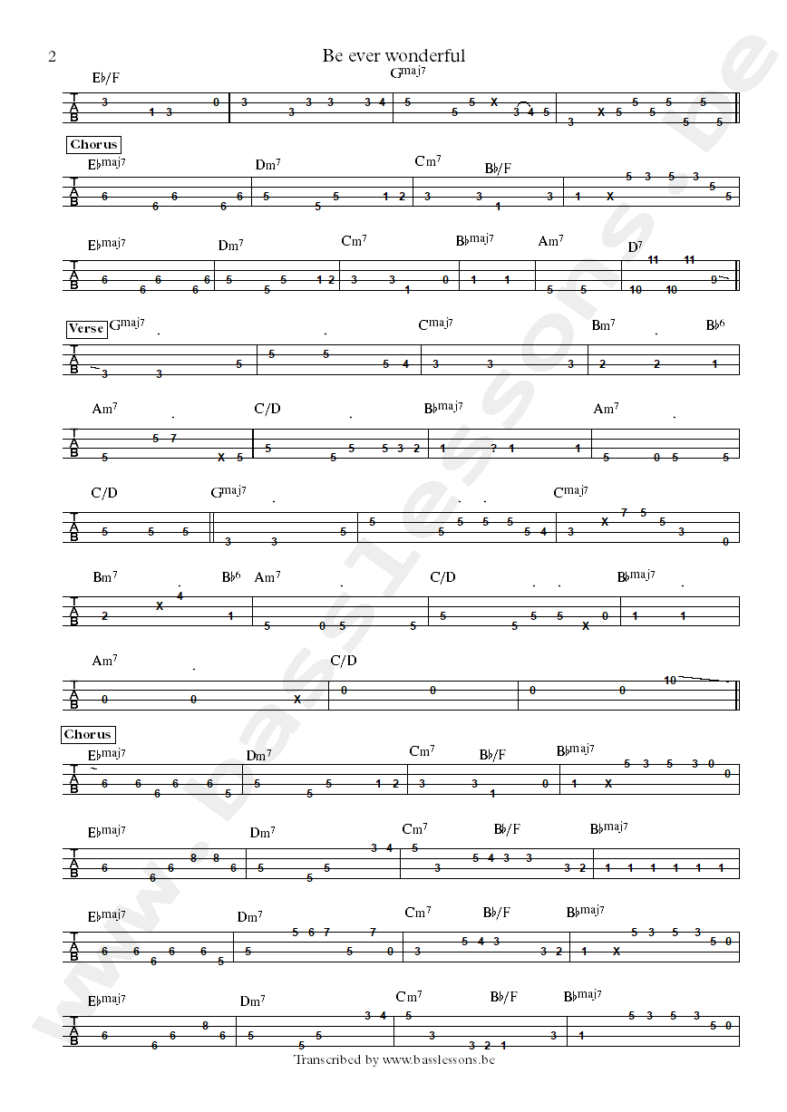 Earth, wind & fire Be ever wonderful Verdine White bass tab part 2