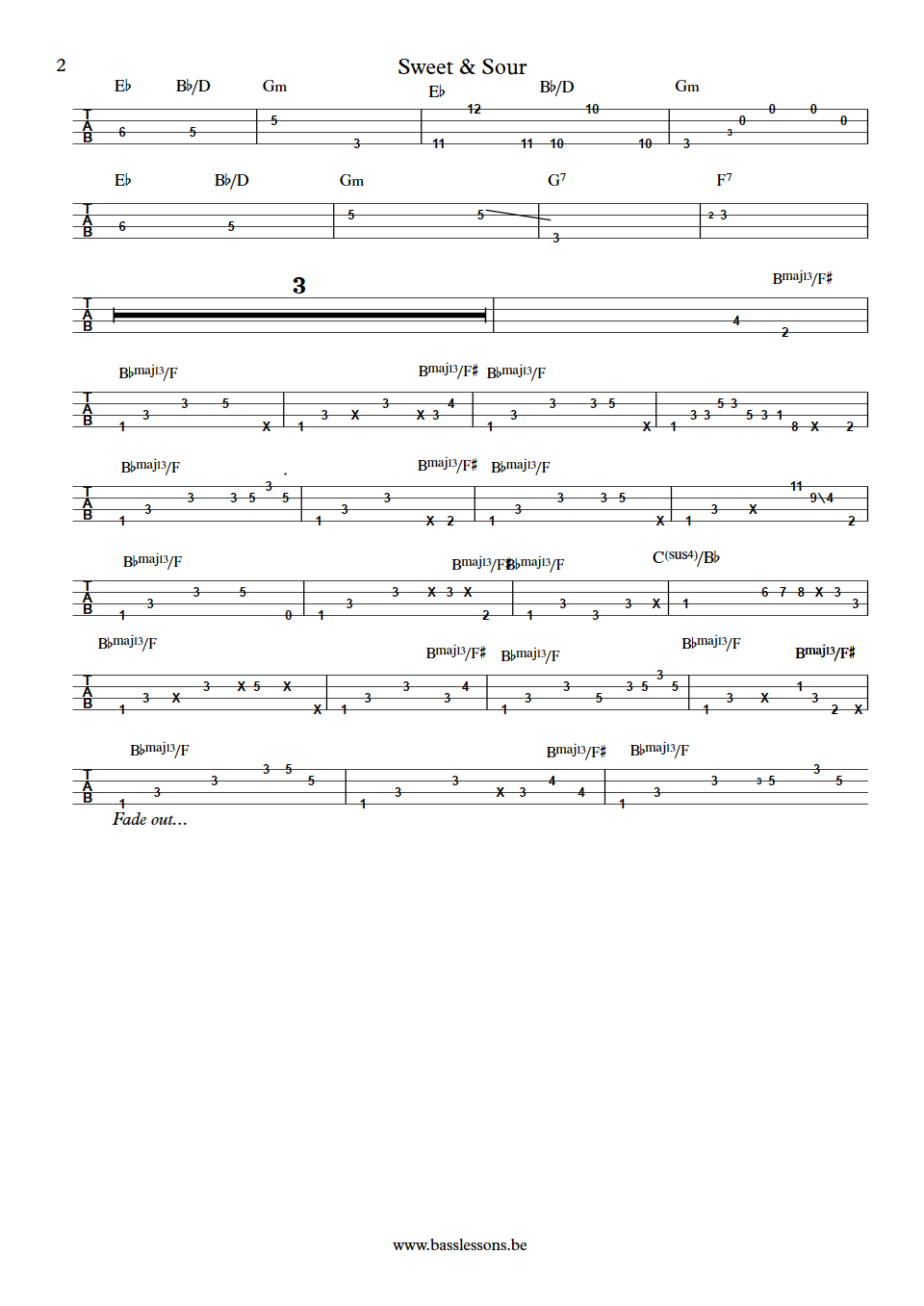 Elli Ingram Sweet & Sour Huw Foster bass tab part 2