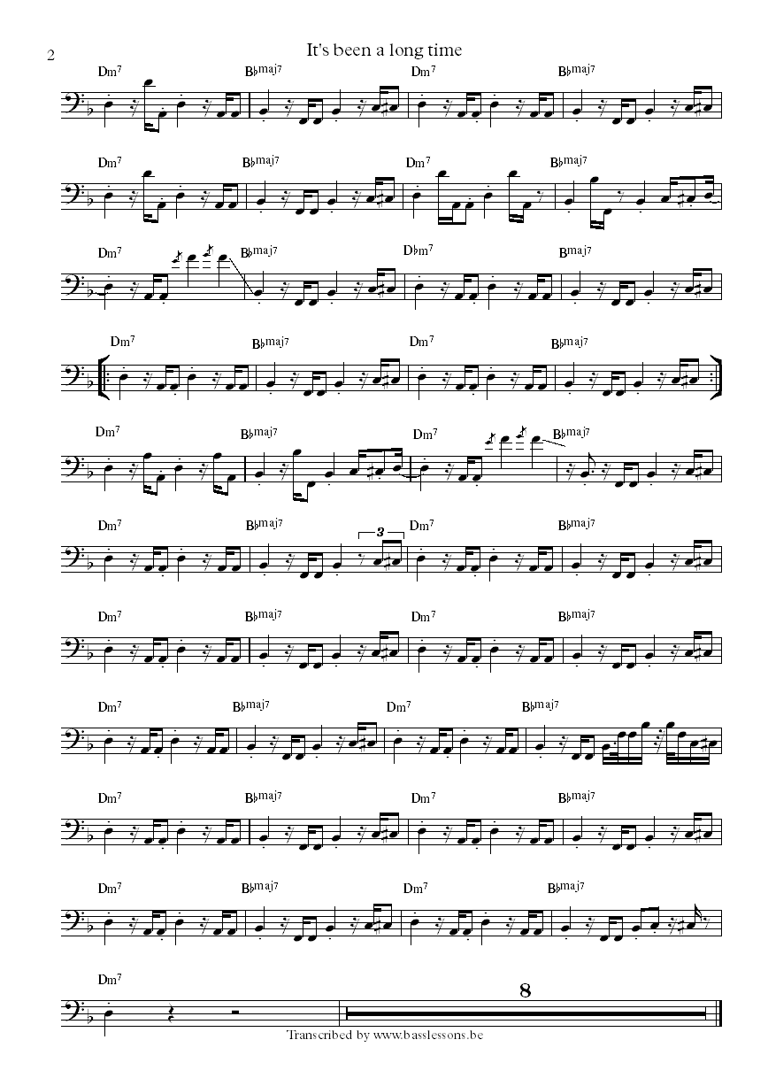 New birth It's been a long time Leroy Taylor bass transcription part 2