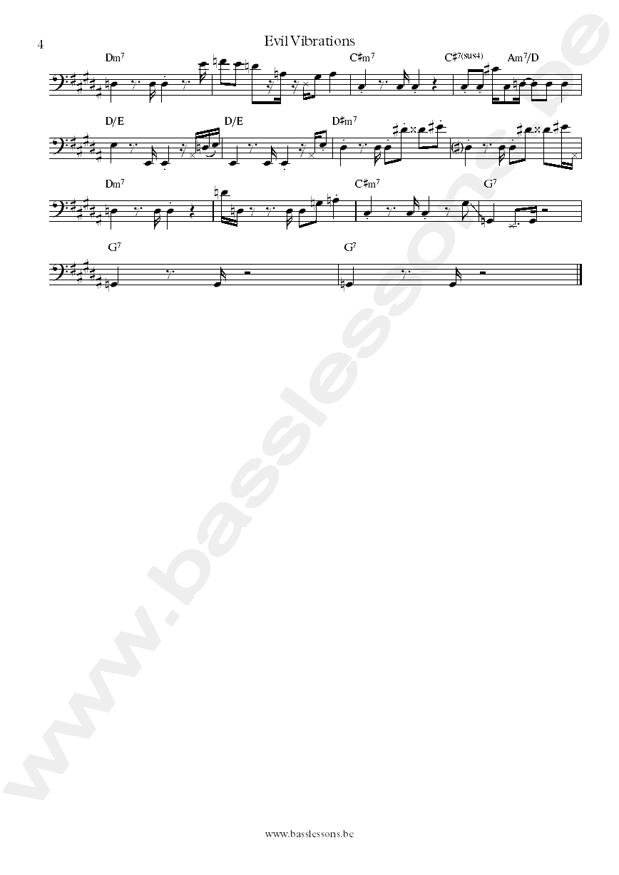 Mighty Ryeders Evil vibrations bass transcription part 4