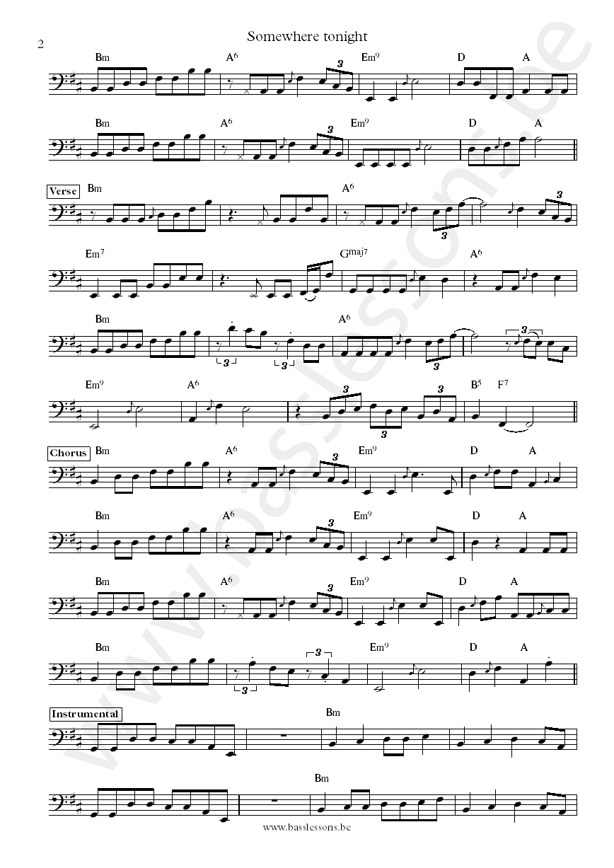 Toto Somewhere tonight Mike Porcaro  bass transcription part 2