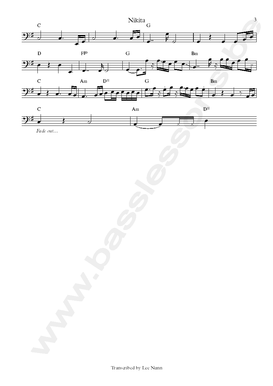 lton John Nikita David Paton bass transcription part 3