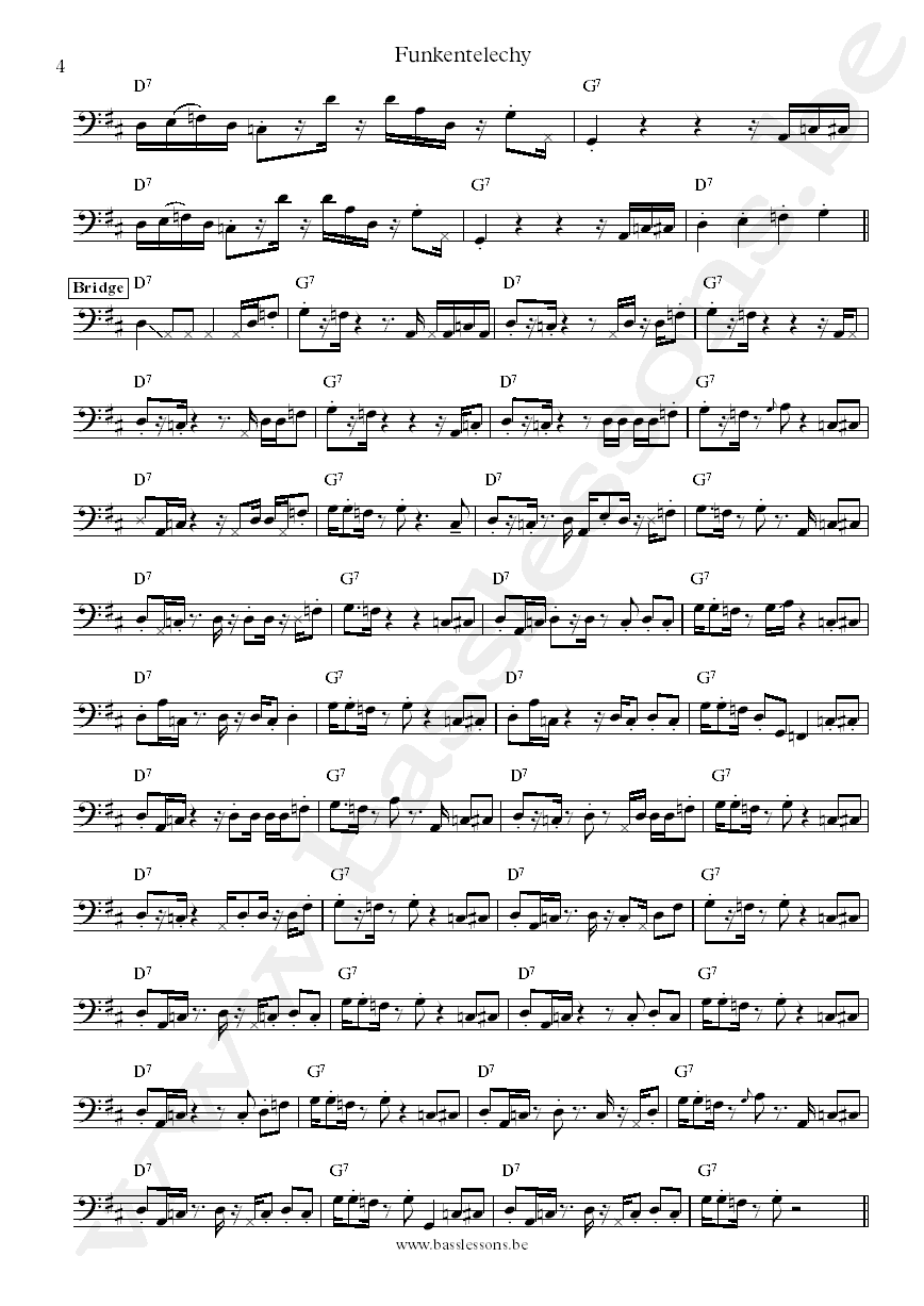 Parliament Funkentelechy Bootsy Collins bass transctiption part 4