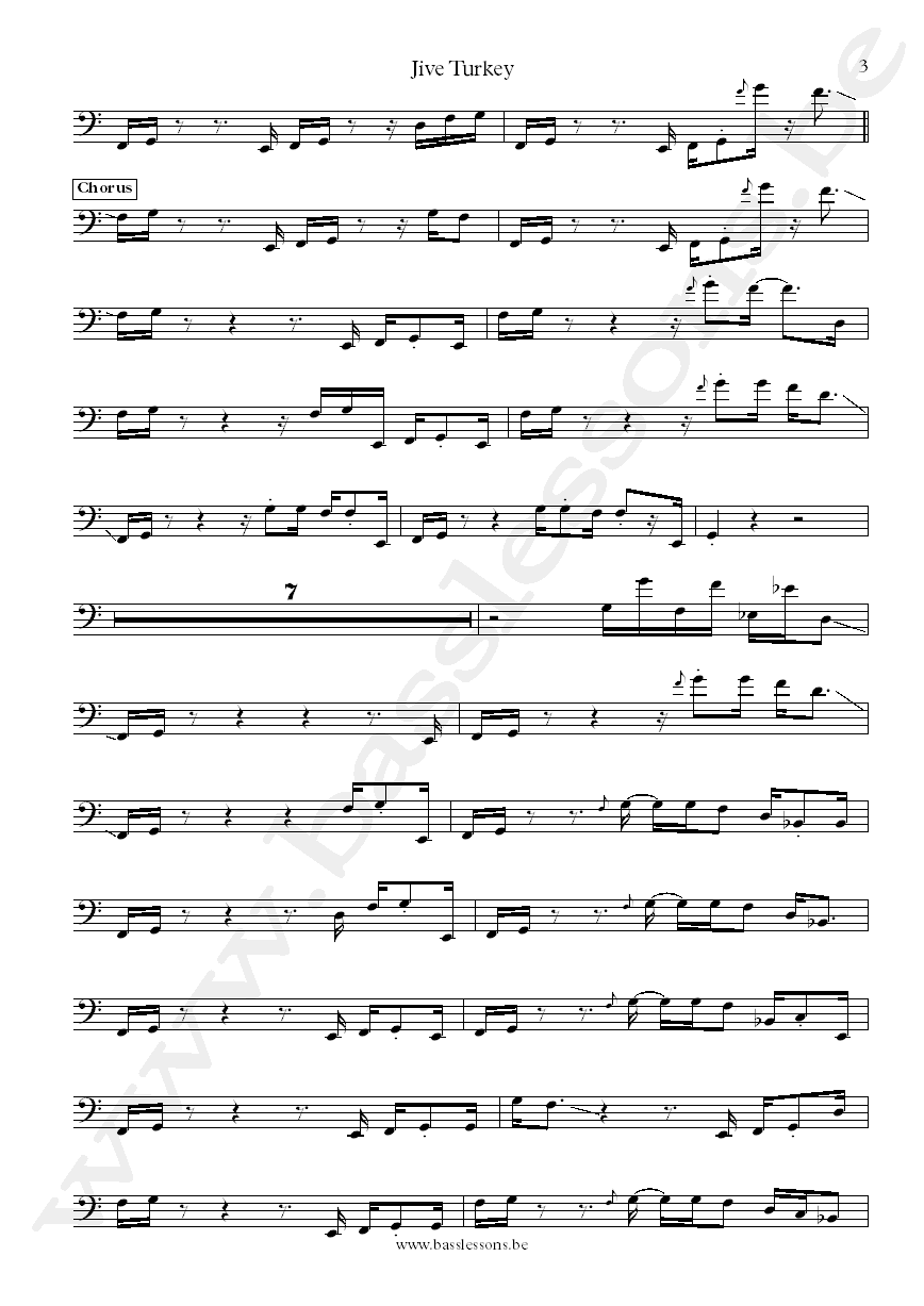 Ohio Players Jive turkey Marshall Jones bass transcription part 3