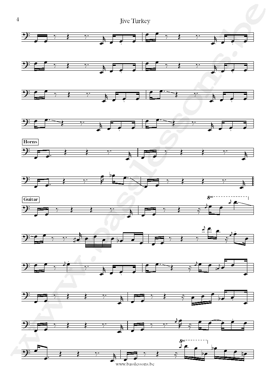 Ohio Players Jive turkey Marshall Jones bass transcription part 4