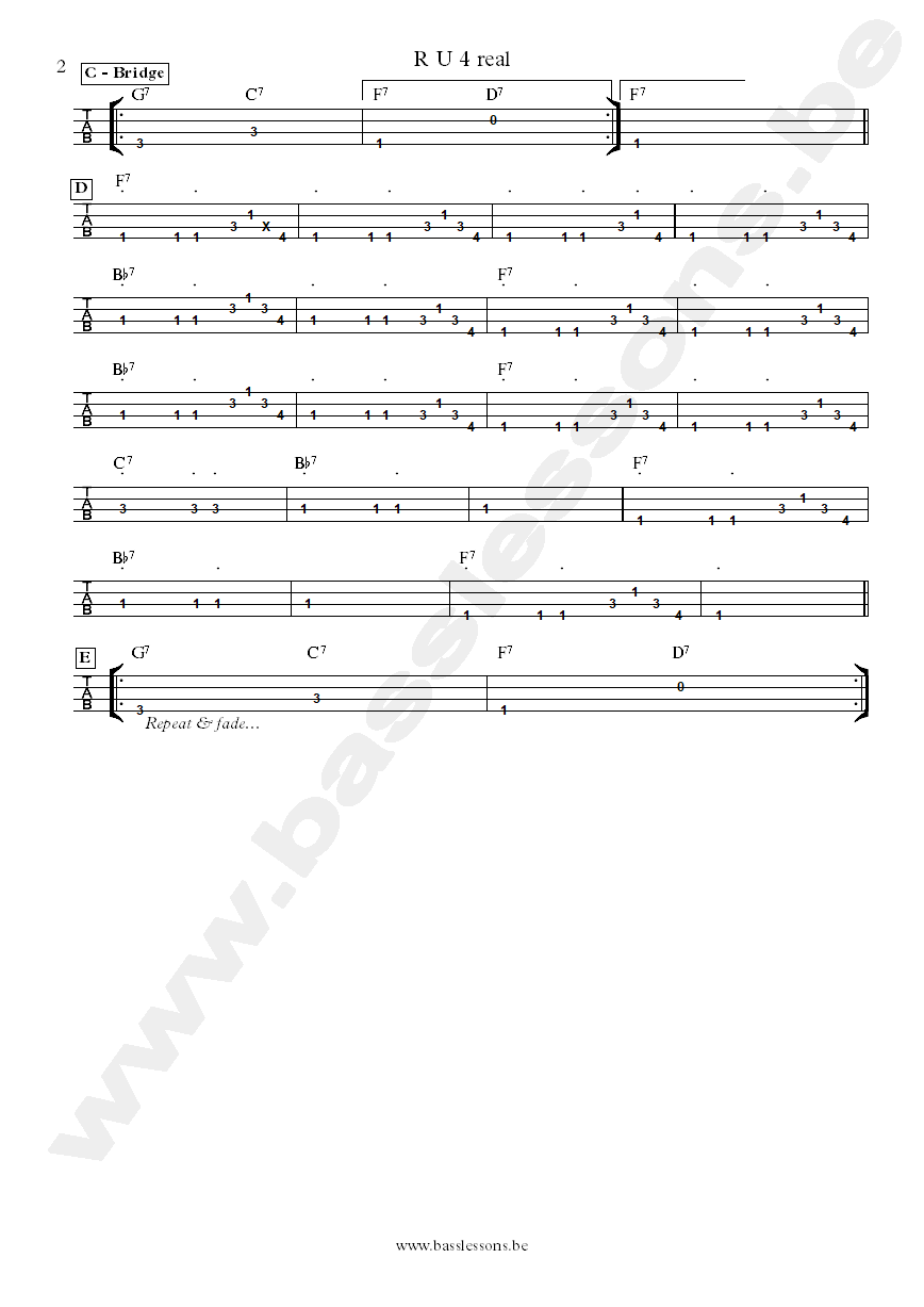 Dr. John R U 4 Real George Porter Jr. bass tab part 2