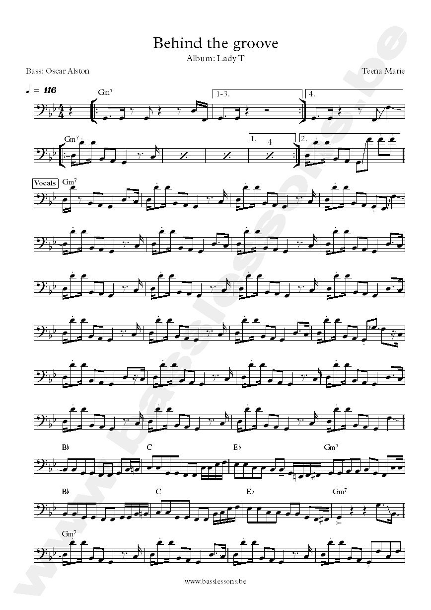 Teena Marie Behind the groove Oscar Alston bass transcription