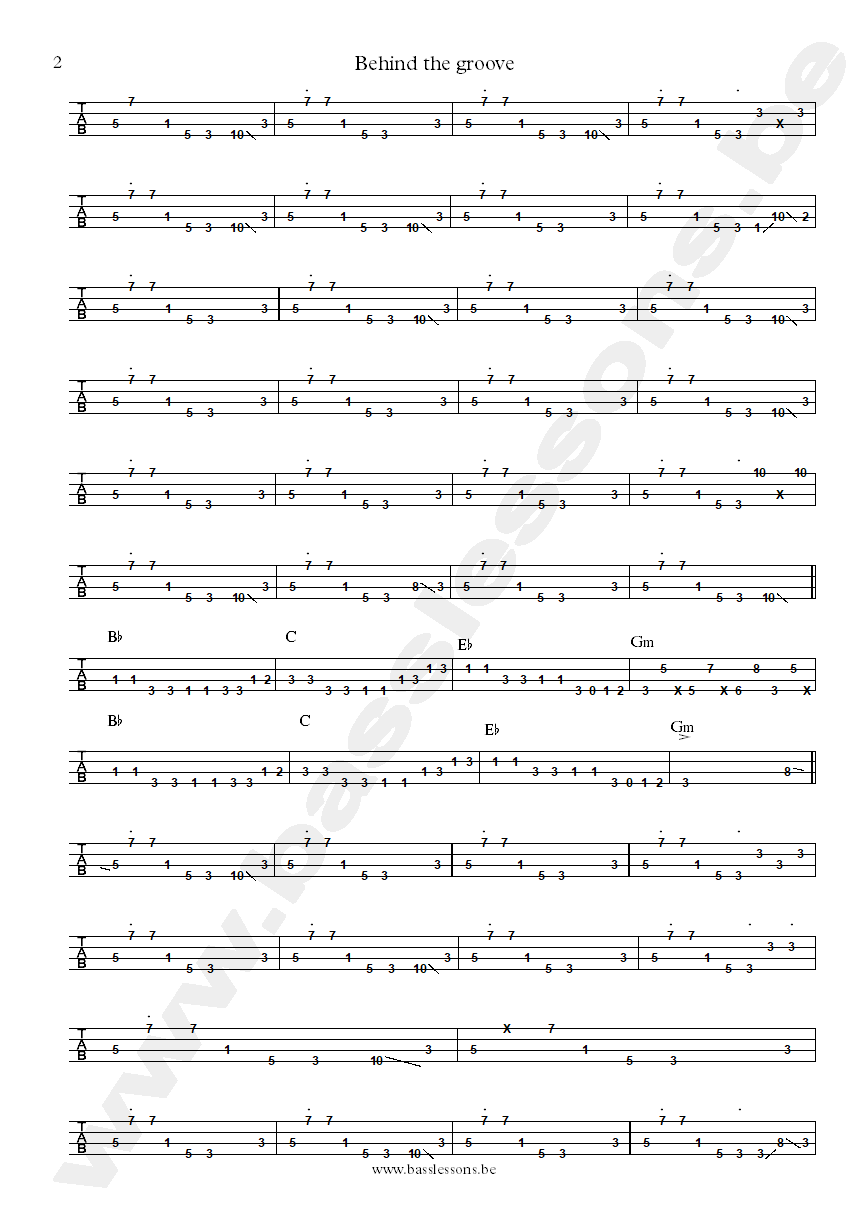 Teena Marie Behind the groove Oscar Alston bass tab part 2