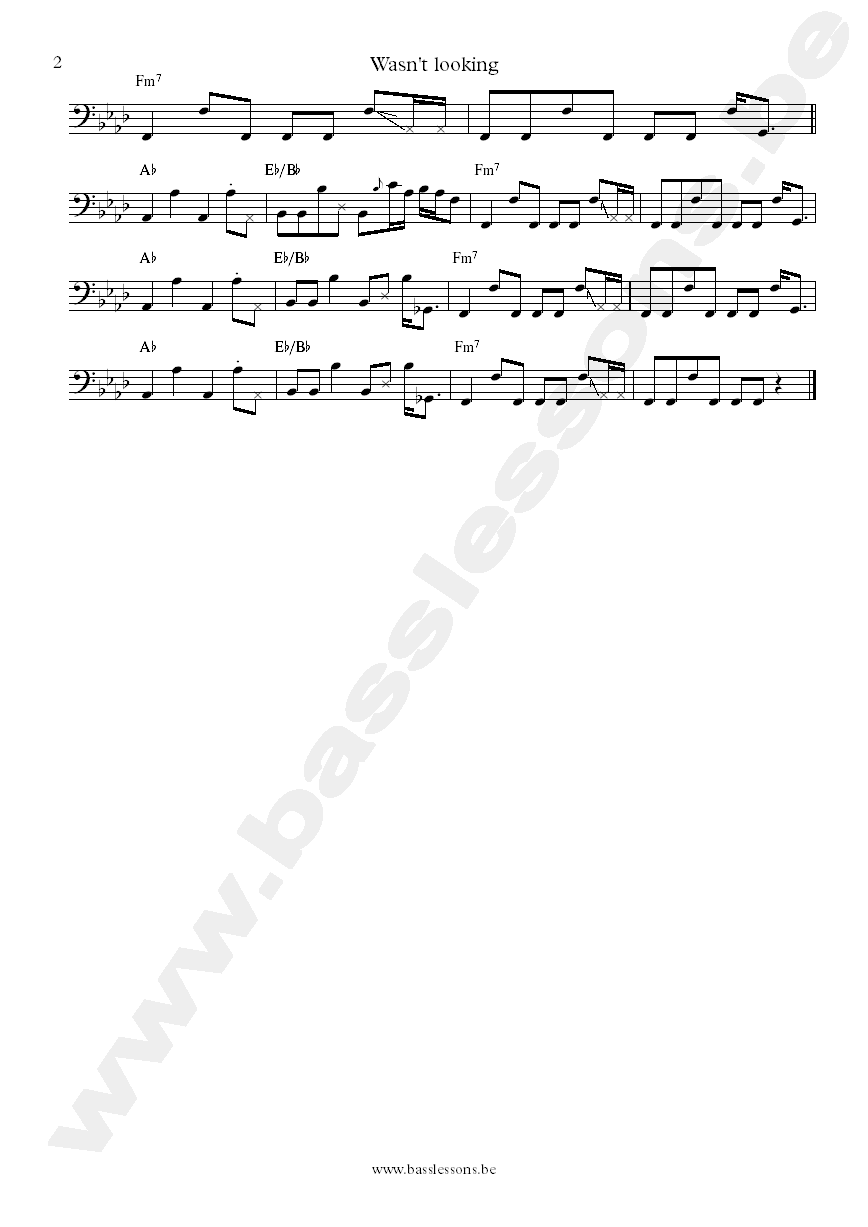 Eliza Wasnt looking bass transcription part 2