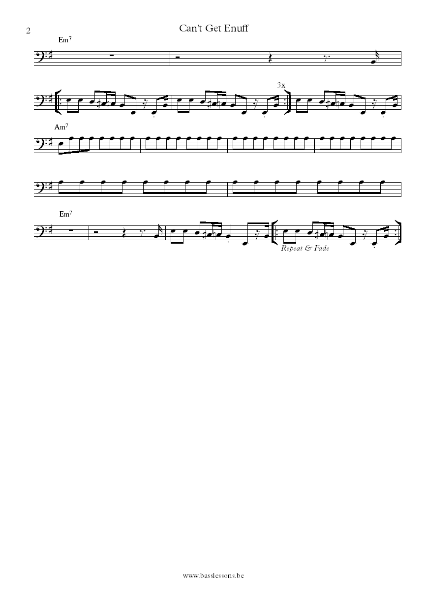 Dr. John Can't get enuff George Porter Jr. bass transcription part 2