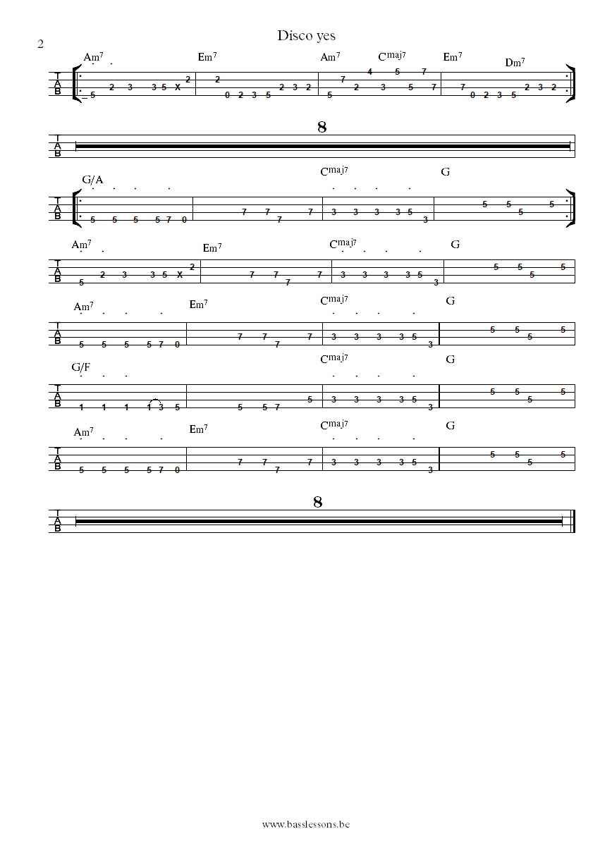 Tom Misch Disco yes bass tab part 2