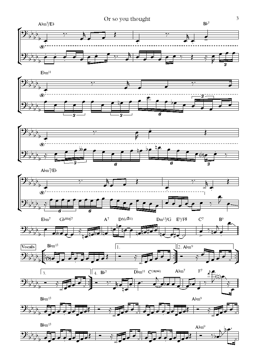 Christian McBride Or So You Thought bass transcription part 3