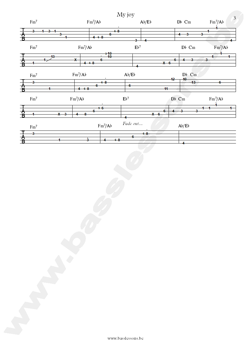Leela James My joy bass tab part 3