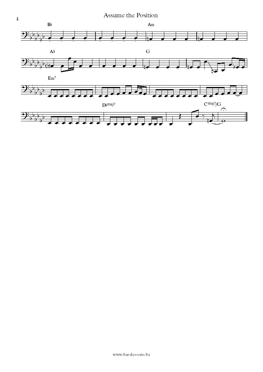 Lafayette Gilchrist Assume the position bass transcription part 4