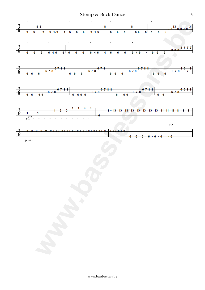 The crusaders Stomp and Buck Dance Wilton Felder bass tab part 3