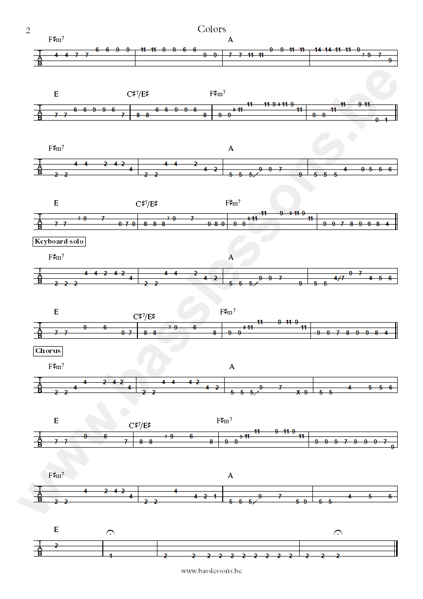 Black pumas colors Brendan Bond bass tab part 2