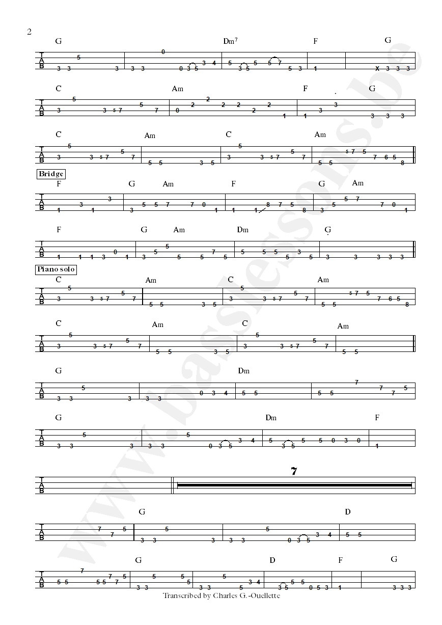 Theo Katzman The death of Us Joe dart bass tab part 2