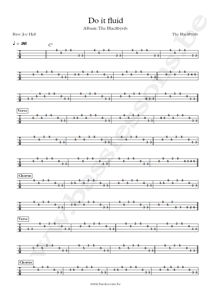 The Blackbyrds Do it fluid Joe Hall bass tab