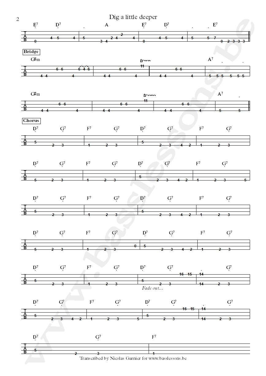 Brecker brothers Dig a little deeper Will Lee bass tab part 2