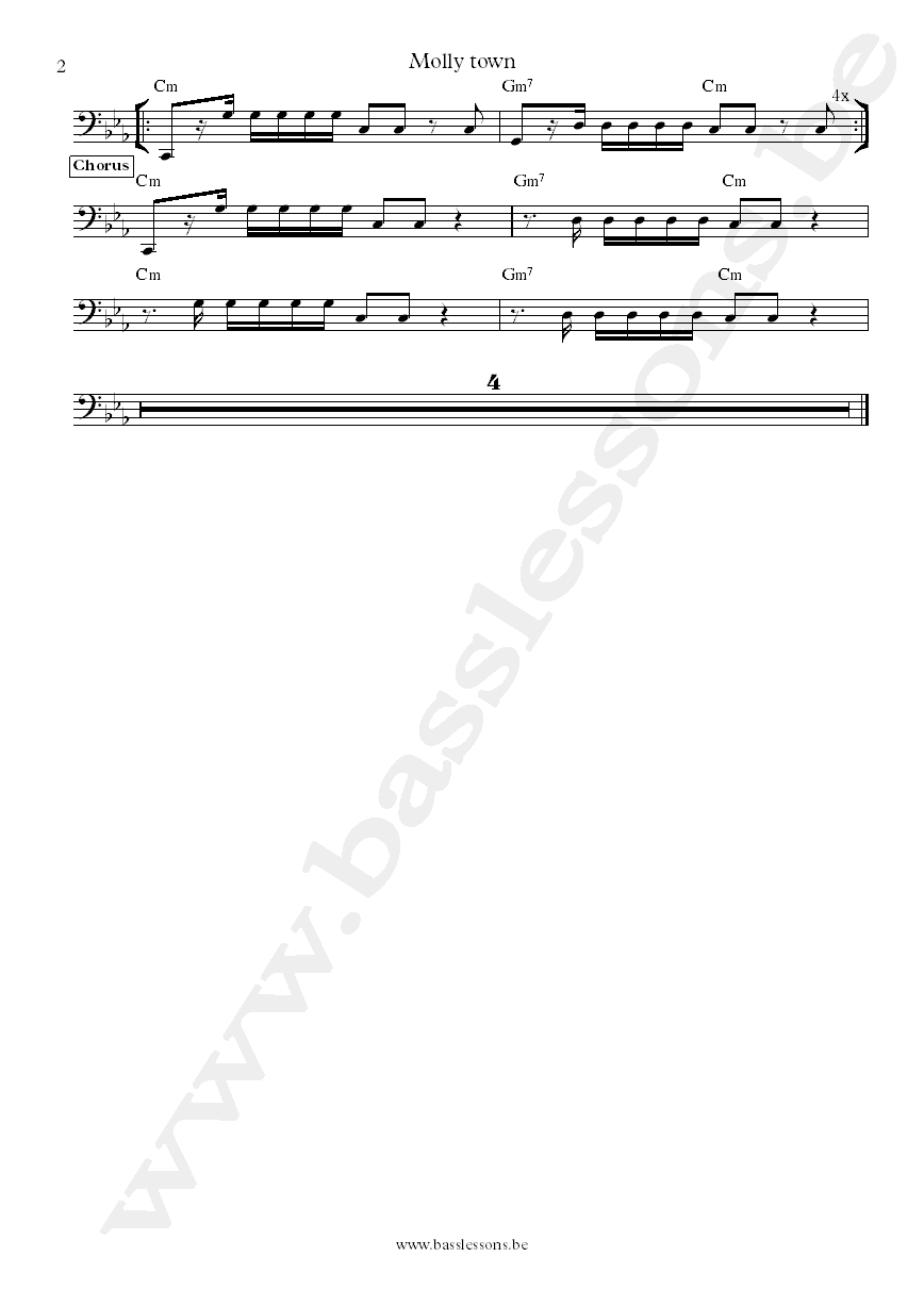 Joss Stone Molly Town bass transcription part 2