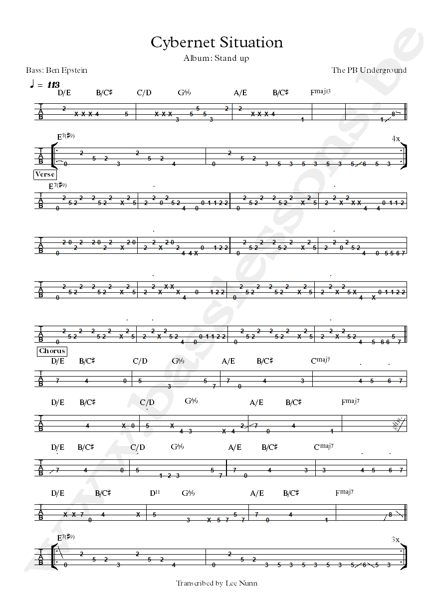 pbug Cybernet Ben Epstein bass tab