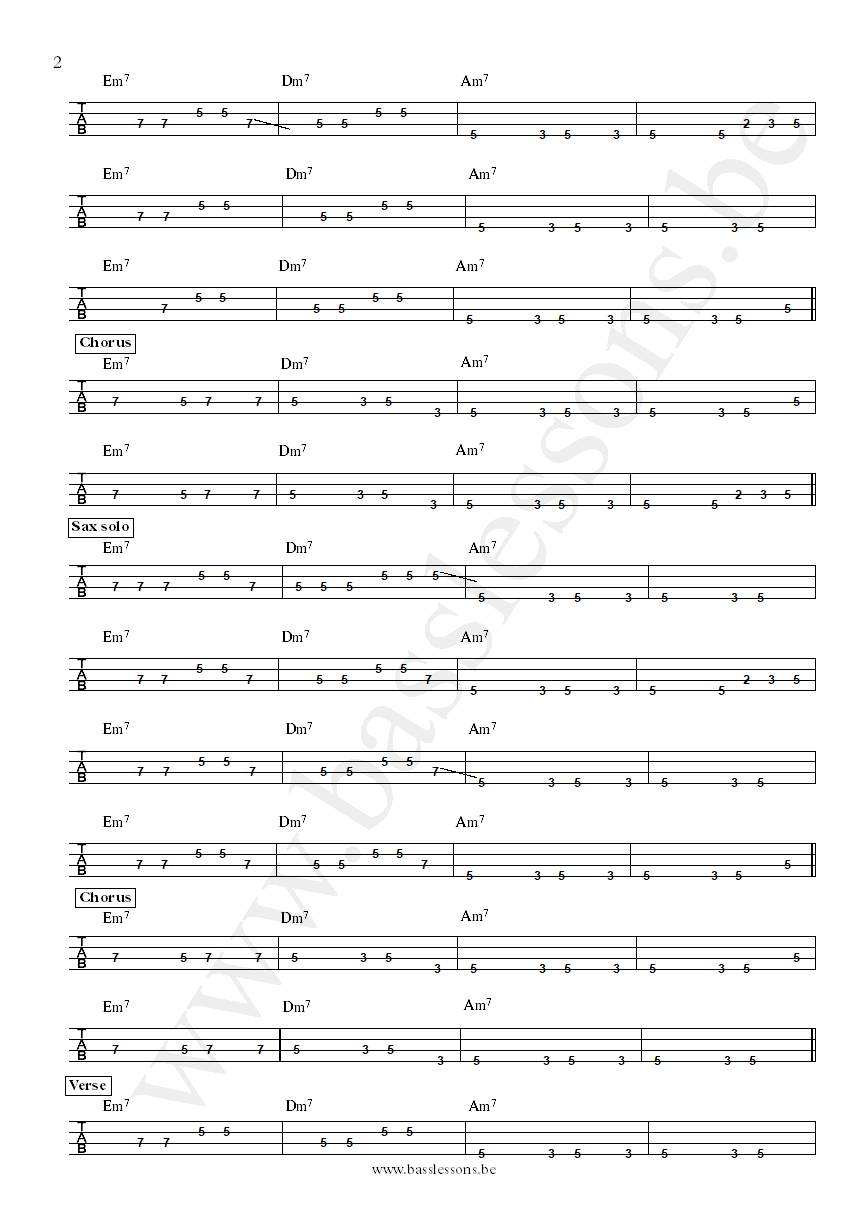 Bryan Ferry Dont Stop the Dance bass tab part 2