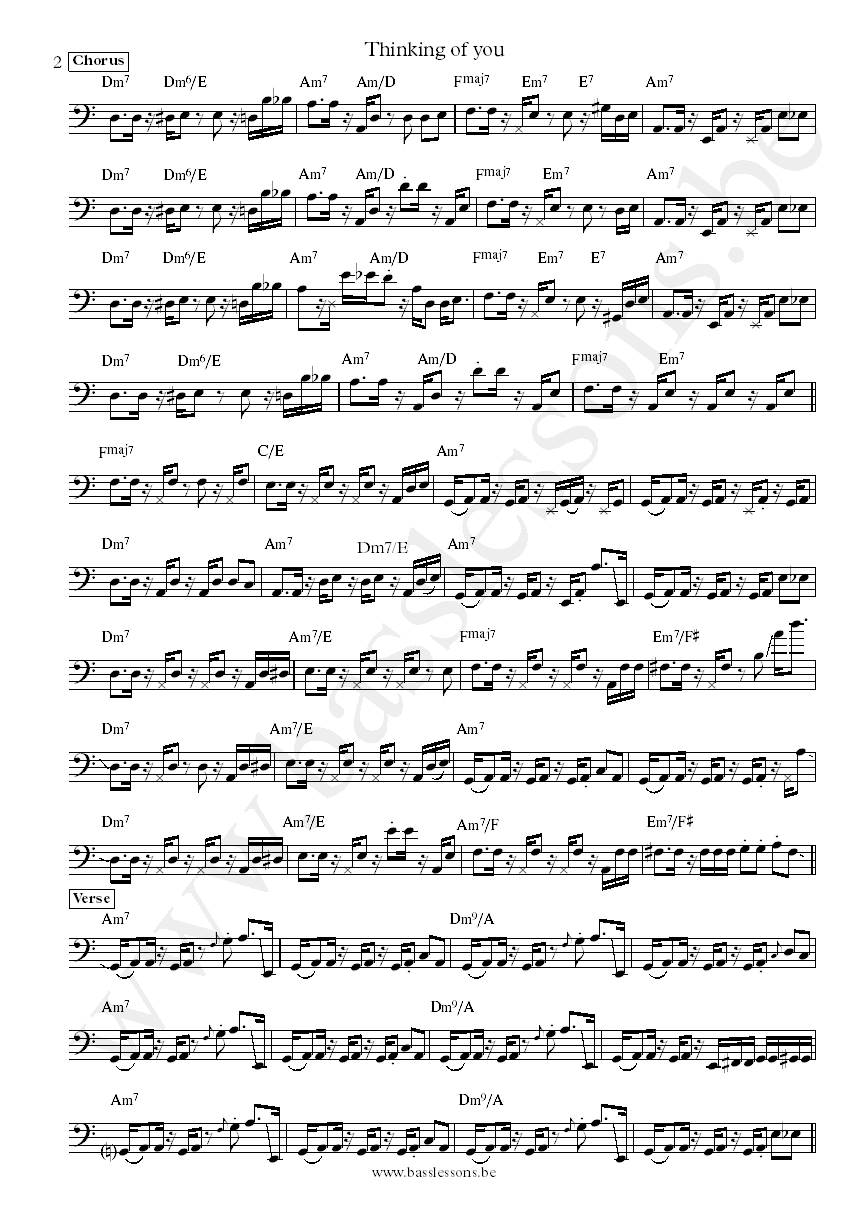 Lenny Kravitz Thinking of you bass transcription part 2