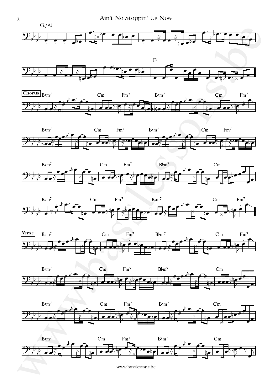 McFadden & Whitehead Ain't No Stoppin Us Now James Williams bass transcription part 2