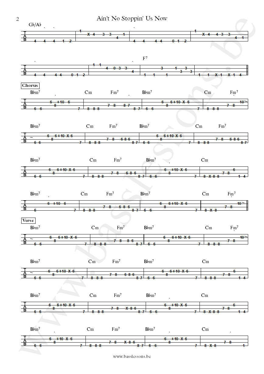 McFadden & Whitehead Ain't No Stoppin Us Now James Williams bass tab part 2