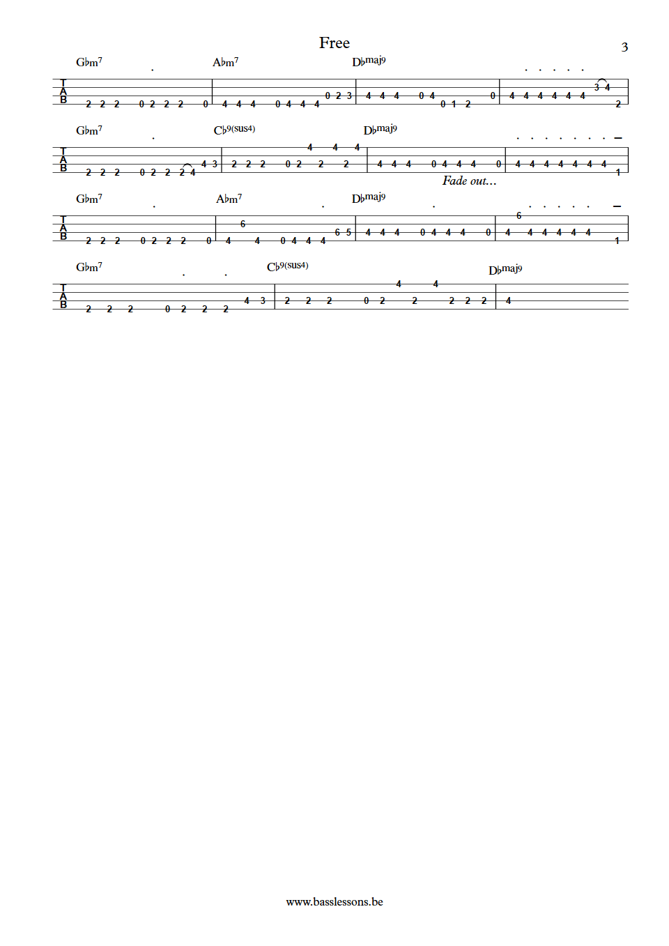 Deniece Williams Free Verdine White bass tab part 3