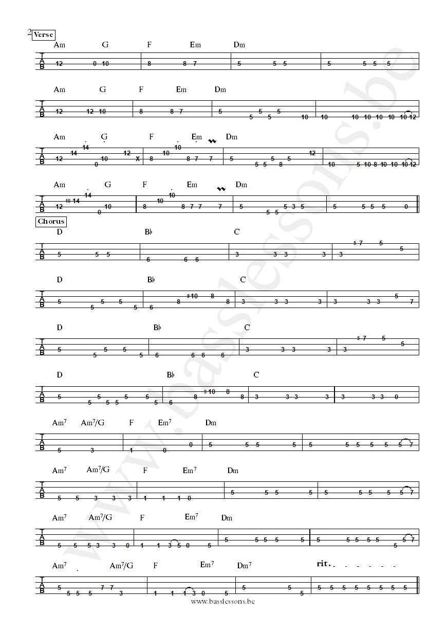 Nick Hakim Cuffed Andrew Sarlo bass tab part 2