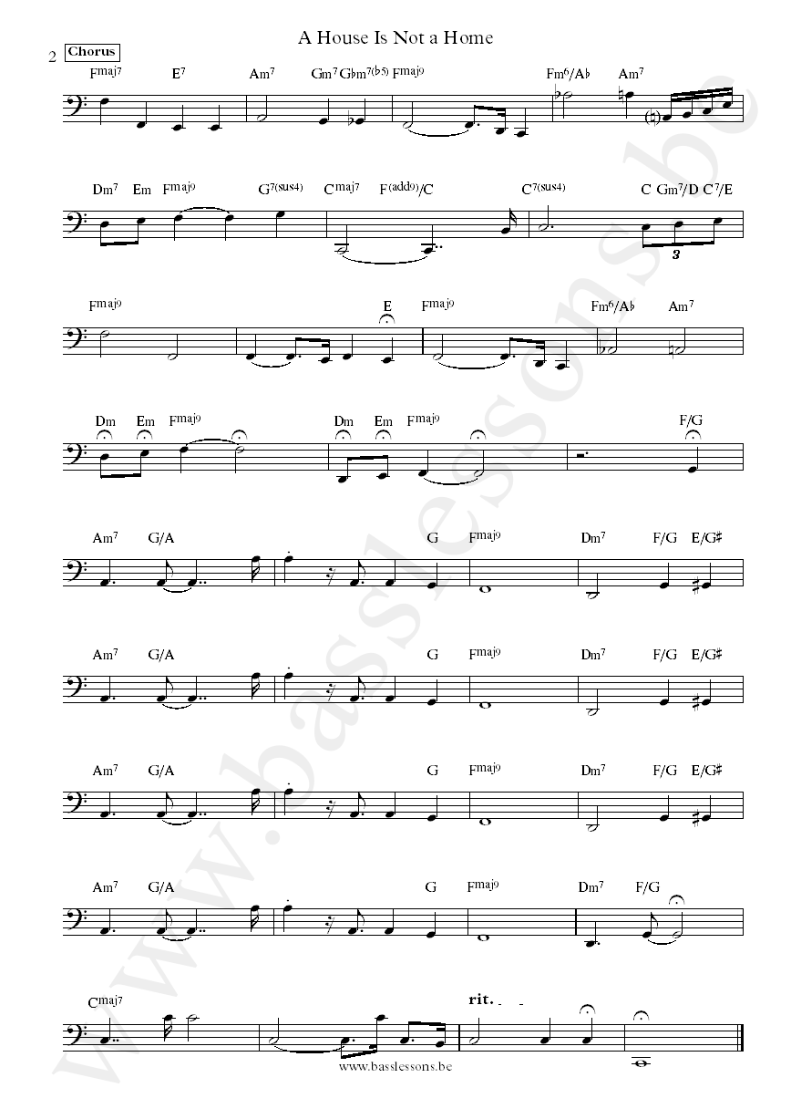 Luther Vandross A House Is Not a Home Anthony Jackson bass transcription part 2