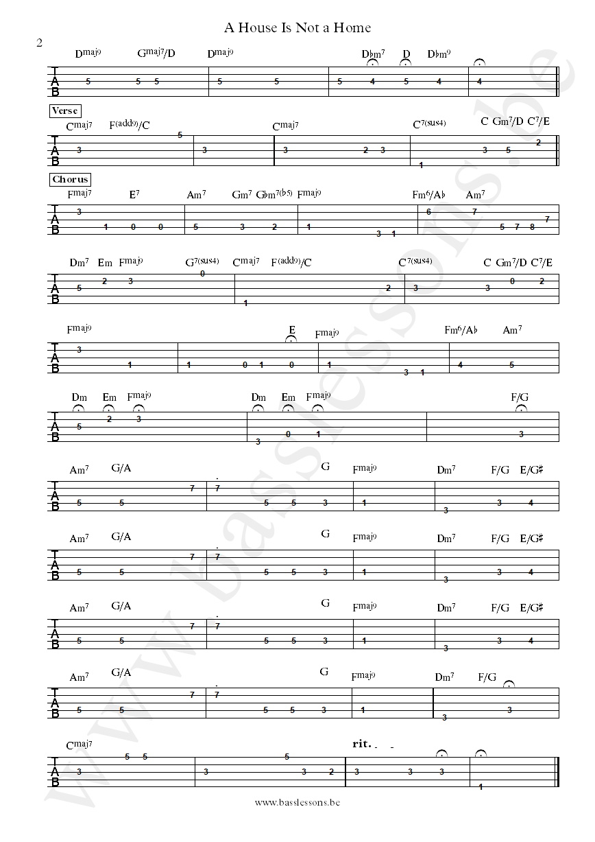 Luther Vandross A House Is Not a Home Anthony Jackson bass tab part 2