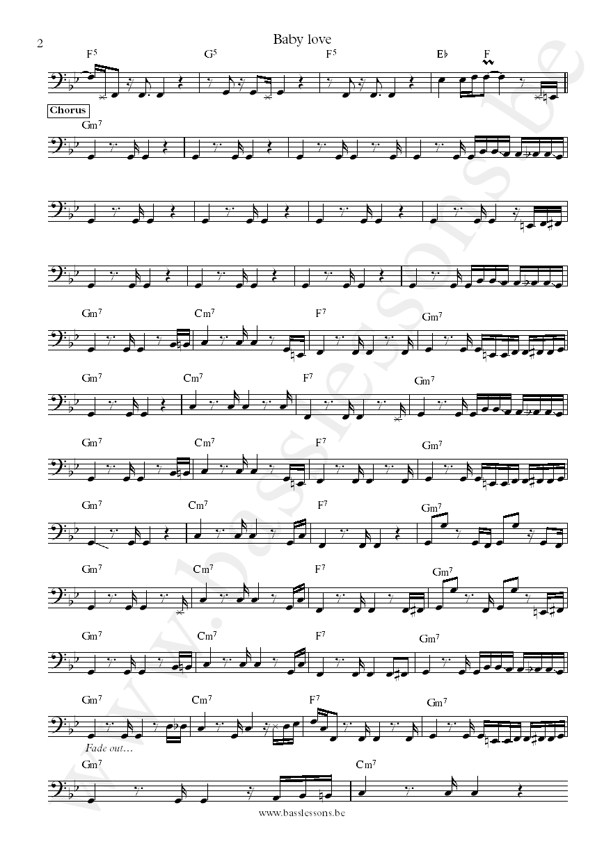 Mothers finest Baby love Jerry Seay bass transcription part 2