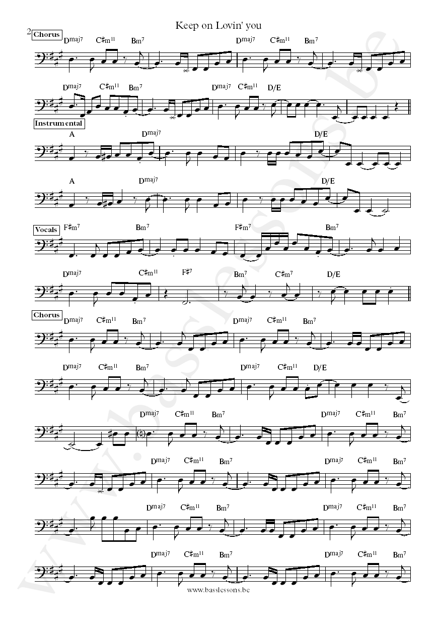 Harold Melvin and the Blue Notes Keep on Lovin You Ronnie Baker bass transcription part 2