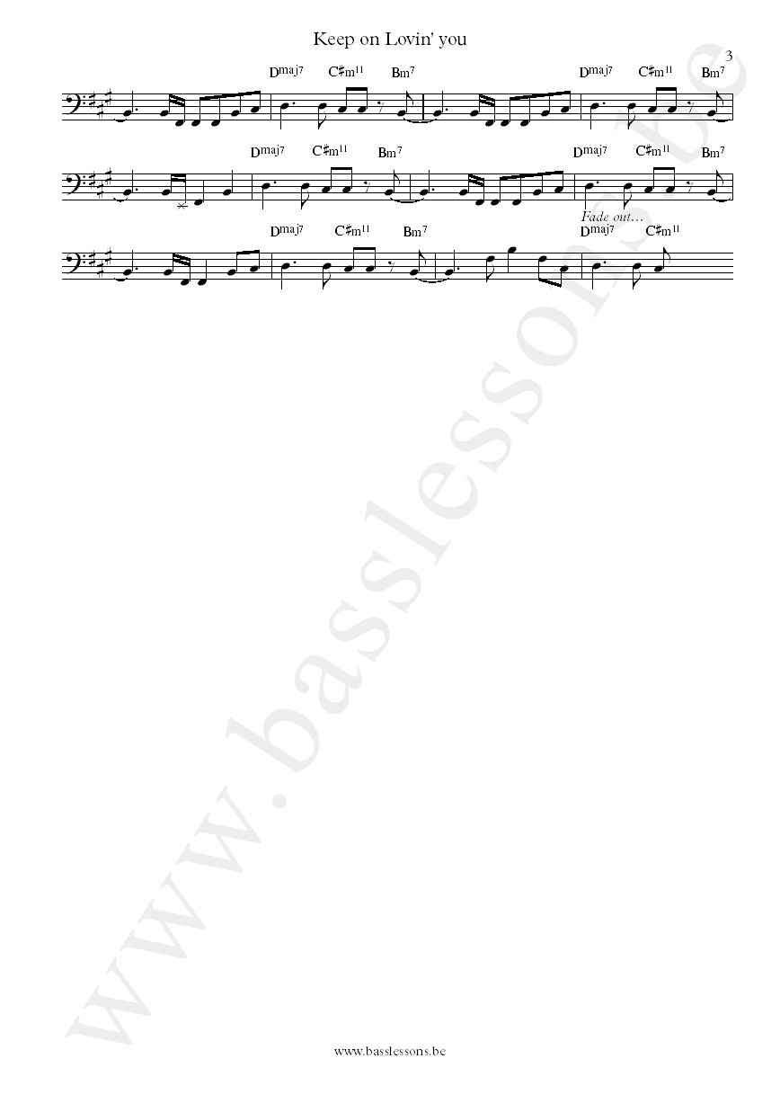 Harold Melvin and the Blue Notes Keep on Lovin You Ronnie Baker bass transcription part 3