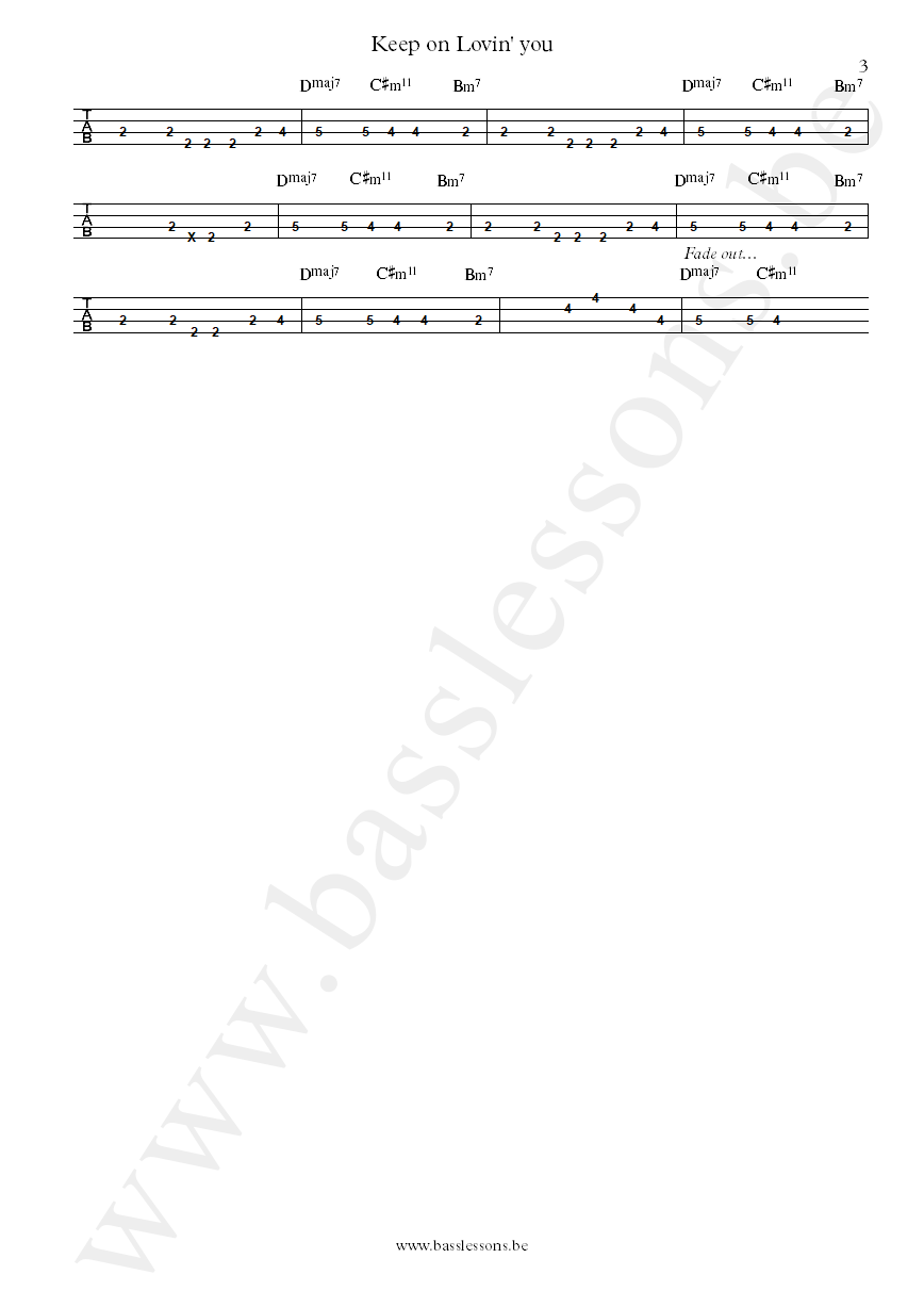 Harold Melvin and the Blue Notes Keep on Lovin You Ronnie Baker bass tab part 3