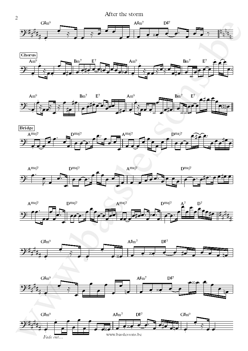 Kali Uchis After the storm Chester Hansen bass transcription part 2