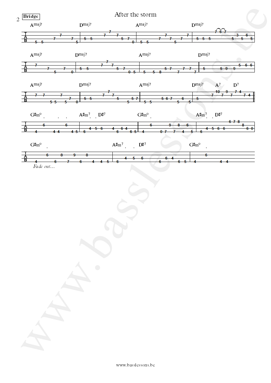 Kali Uchis After the storm Chester Hansen bass tab part 2